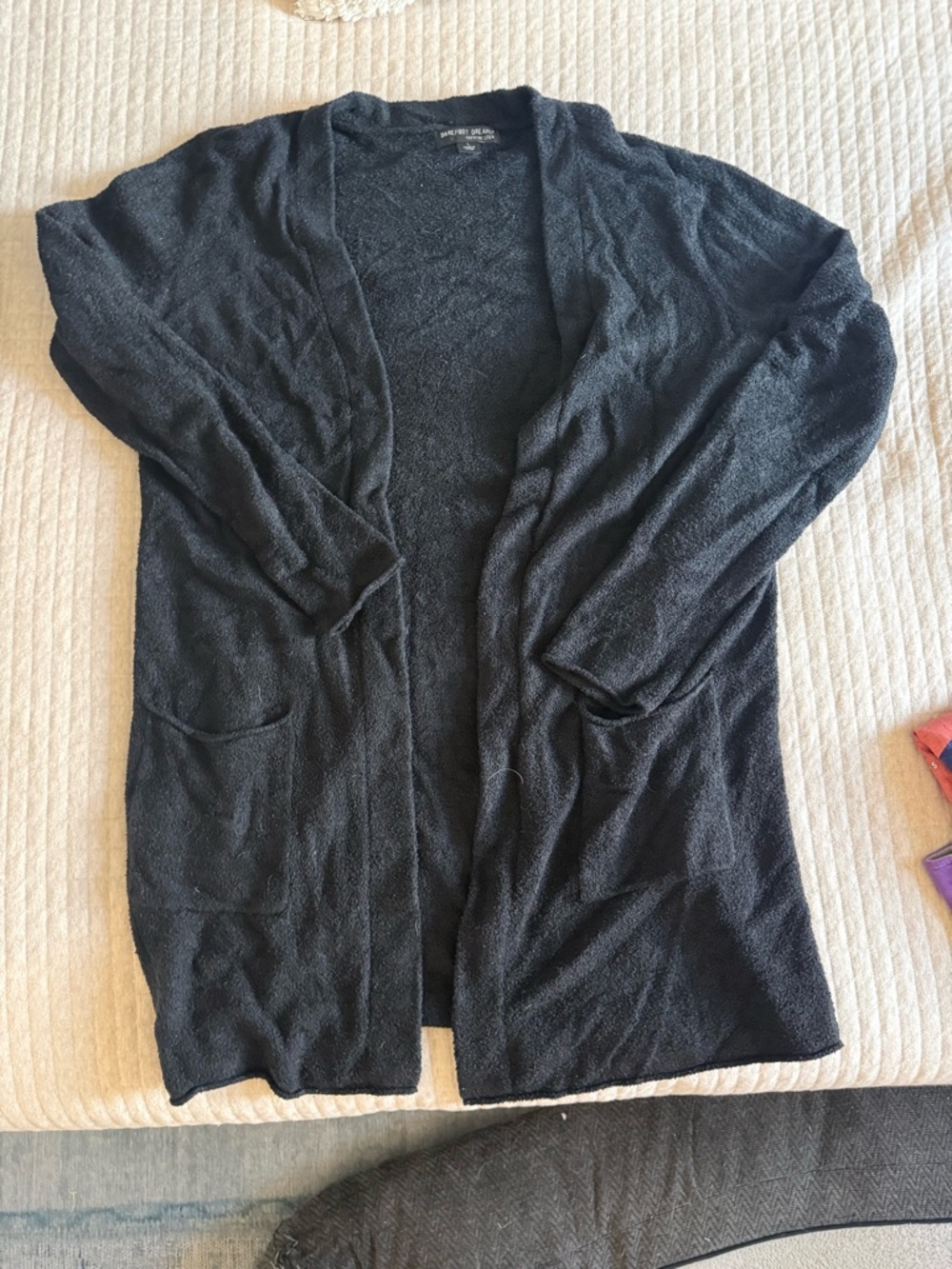 Barefoot Dreams Black Open-Front Women's Cardigan